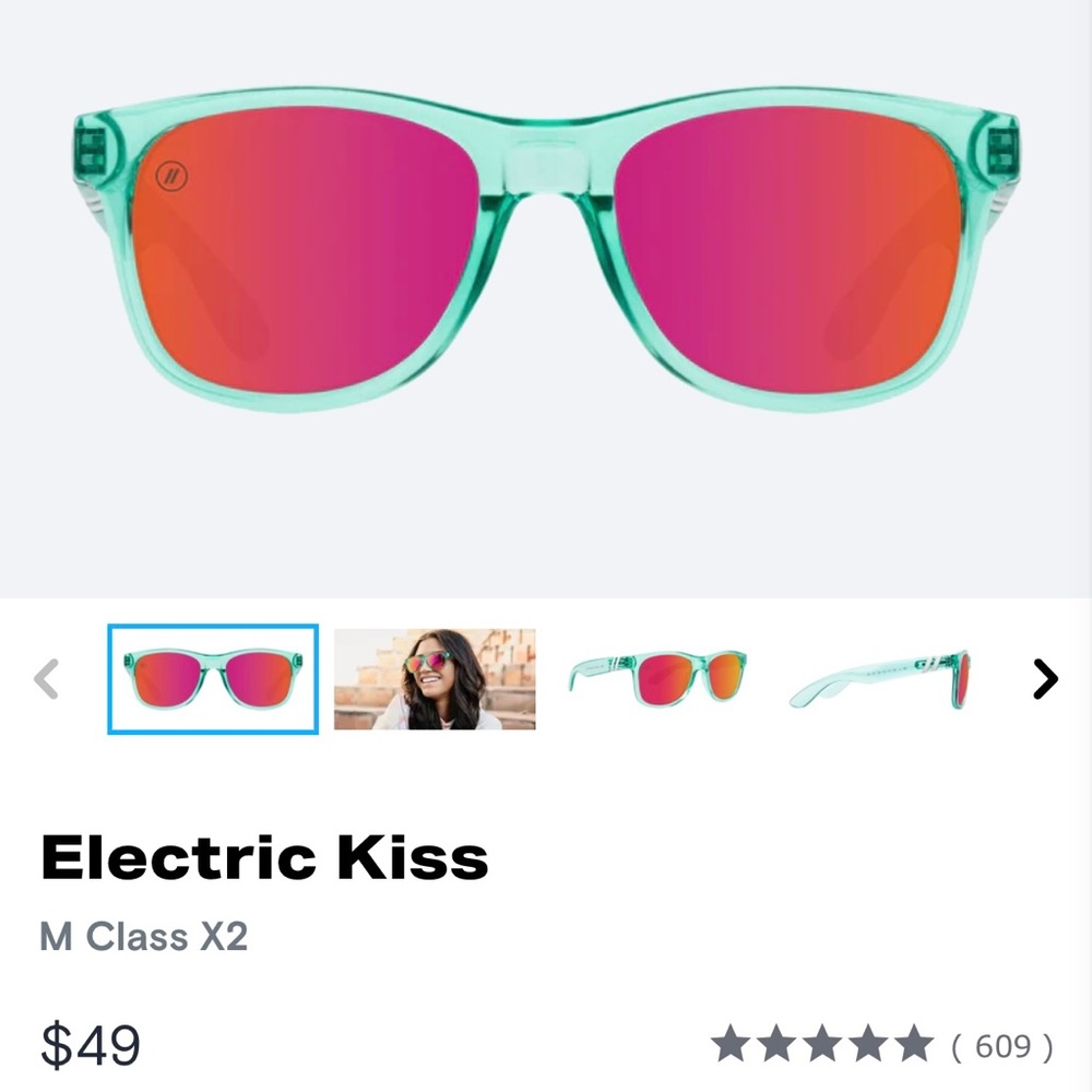 Worn Once! Blenders Sunglasses Electric Kiss!